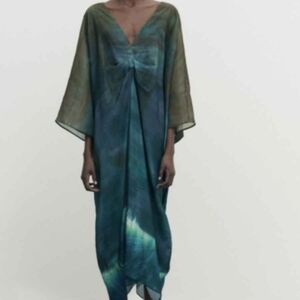 Zara Massimo Dutti Teal Dress L